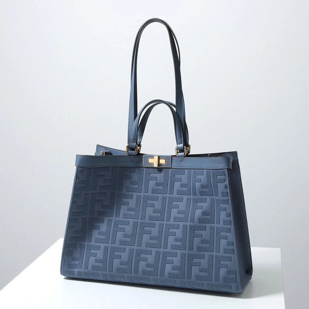 Fendi X TOTE Bag Handbag FF Fantastic Fold Zucca Embroidery